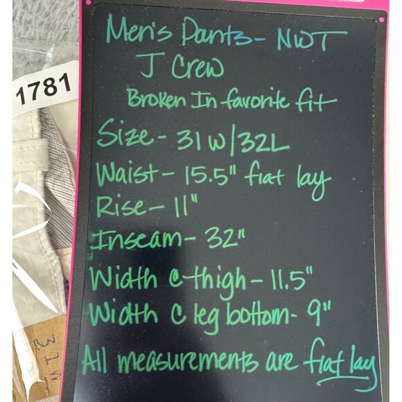 VTG J Crew Broken-In Favorite Fit Mens 31W 32L White NWT Y2K Casual Cotton Pants - Picture 16 of 16